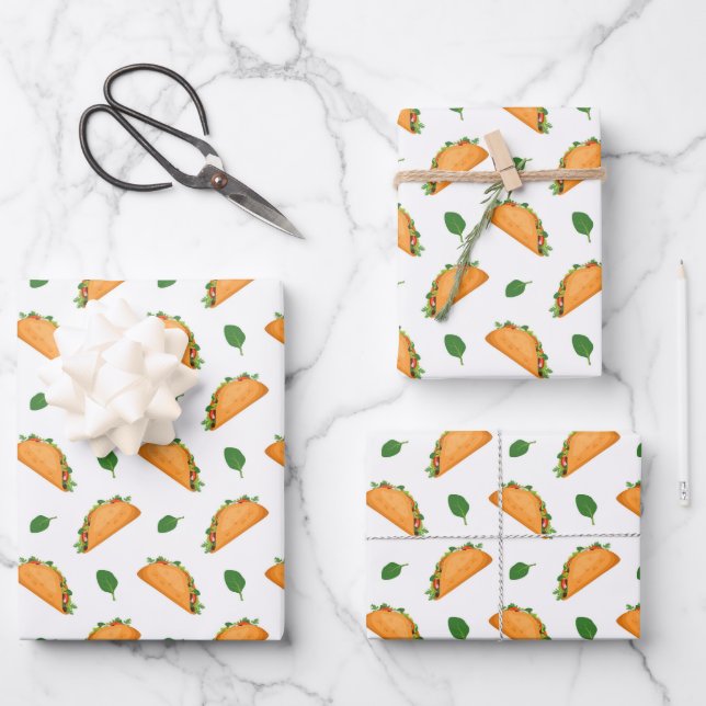cool tiled taco party pattern wrapping paper sheets (Front)