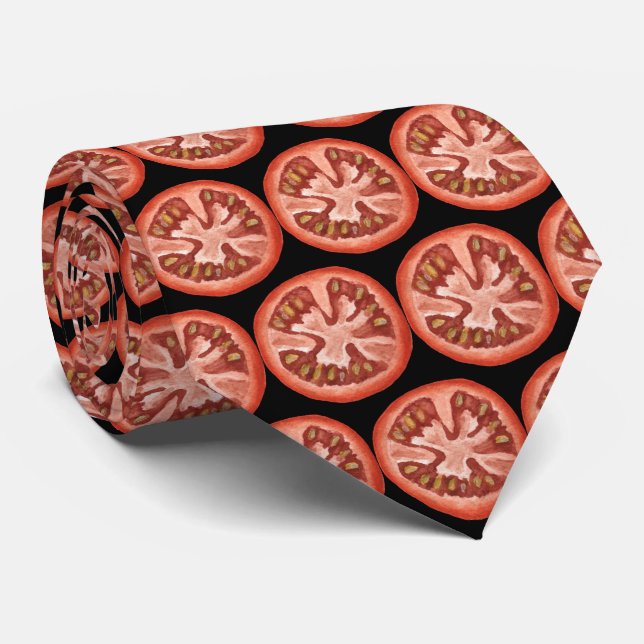 cool tiled tomato pattern  neck tie (Rolled)