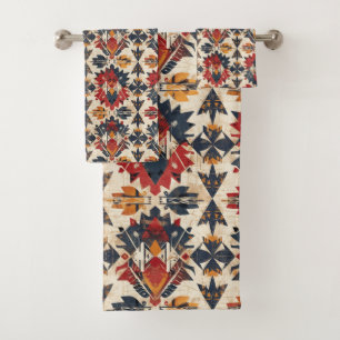 Cool tiled Western pattern  Bath Towel Set