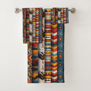 Cool tiled Western pattern  Bath Towel Set