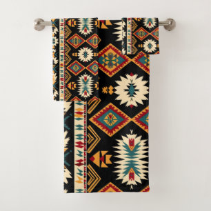 Cool tiled Western pattern  Bath Towel Set