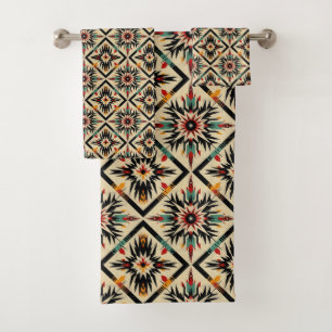 Cool tiled Western pattern Bath Towel Set
