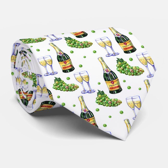 cool tiled wine pattern neck tie (Rolled)