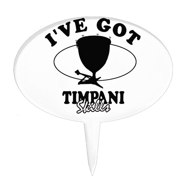 Cool Timpani musical instrument designs Cake Topper (Front)