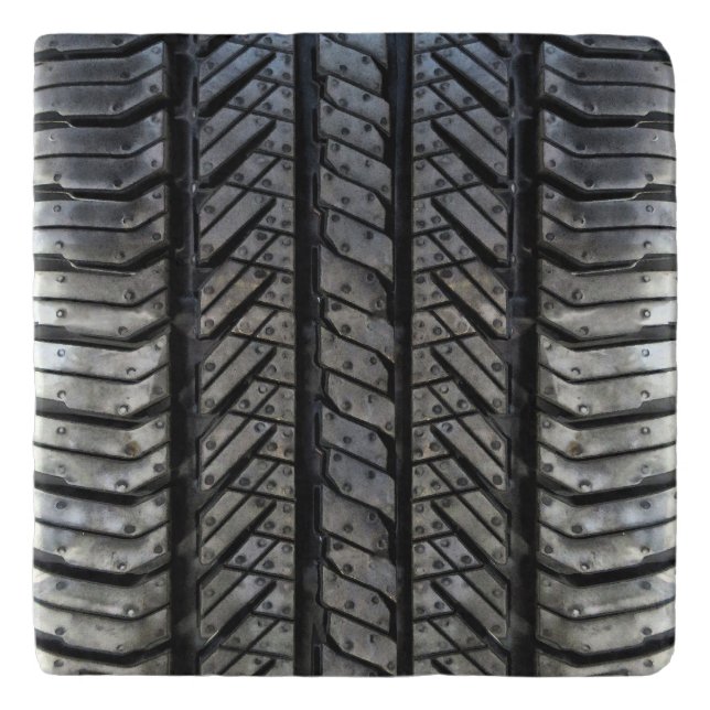 Cool Tire Rubber Automotive Texture Decor Trivet (Front)