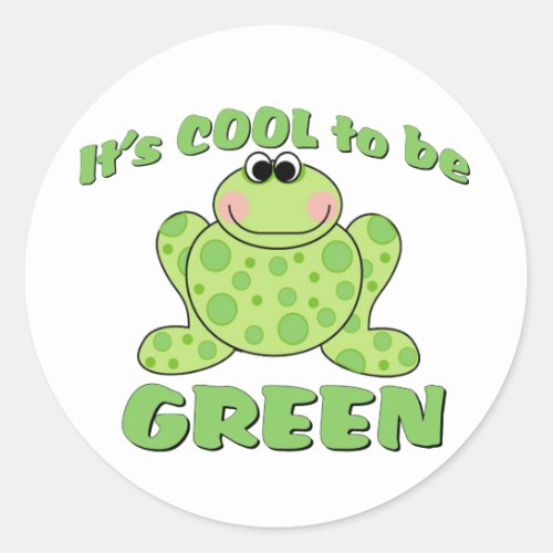 Cool to be Green FROG Classic Round Sticker