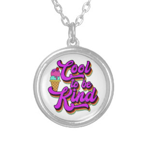 Cool To Be Kind - Ice Cream Vintage Retro Summer Silver Plated Necklace