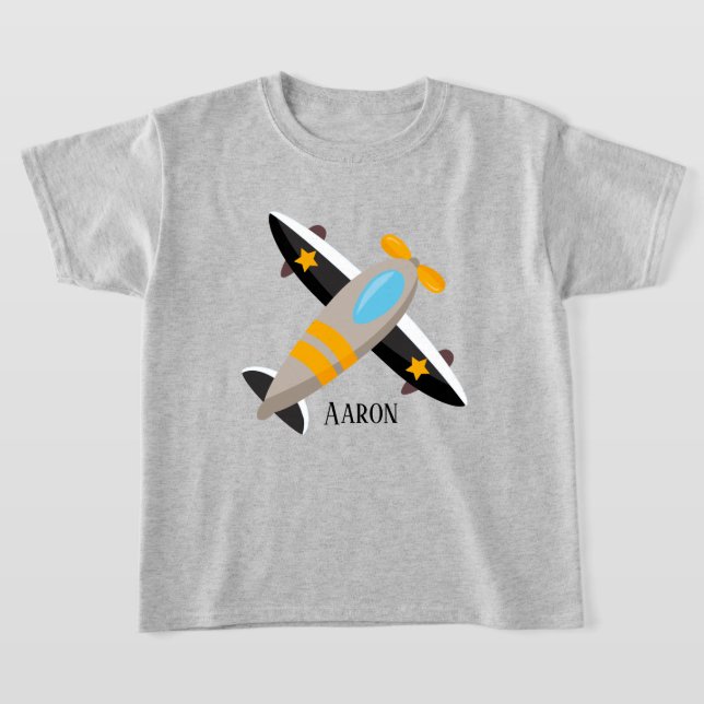 cool toddler airplane lovers add name T-Shirt (Laydown)