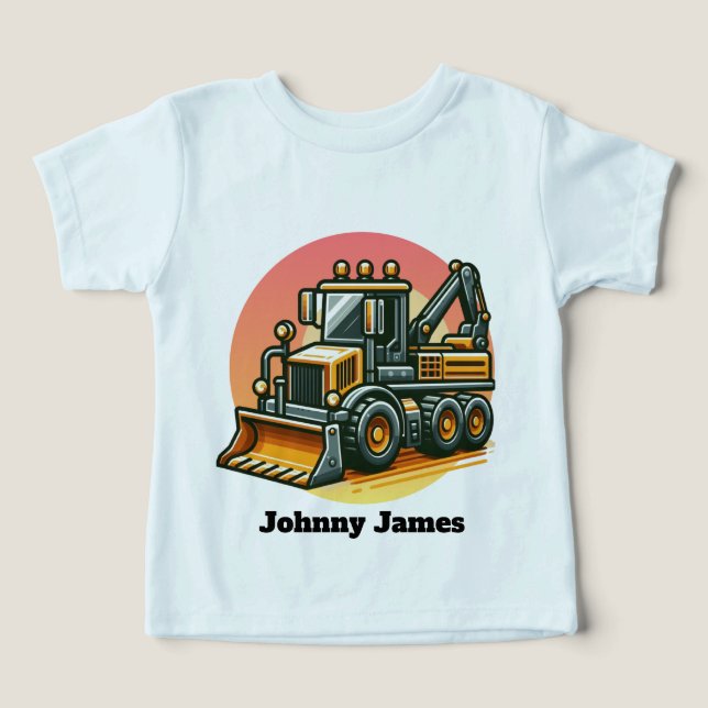Cool Toddler Boys construction customizable  T-shirt (Design Front)