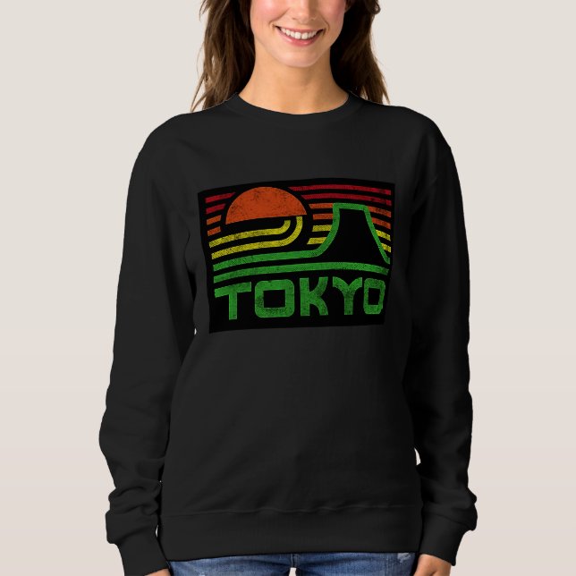 Cool Tokyo Japan Outfit Illustration Graphic Cool  Sweatshirt (Front)