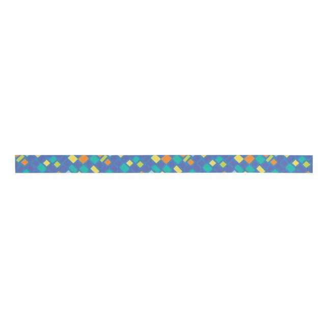 Cool Tone checkerboard Kid's   Grosgrain Ribbon (Front)