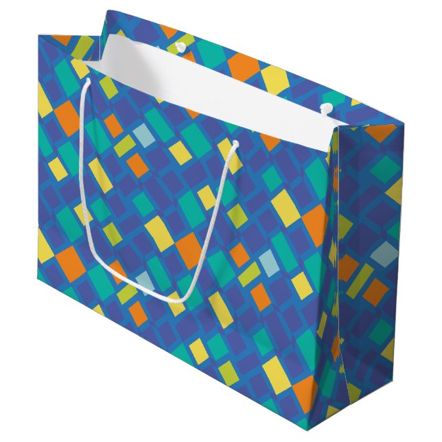 Cool Tone checkerboard Kid's   Large Gift Bag (Front Angled)