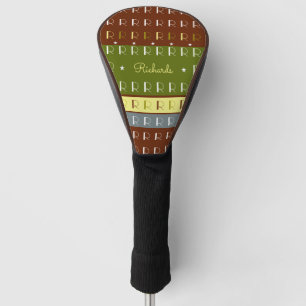 cool tones striped monogram golf head cover