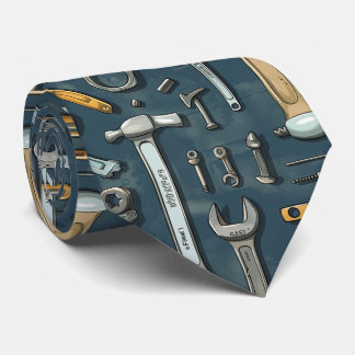 cool tool pattern tiled neck tie
