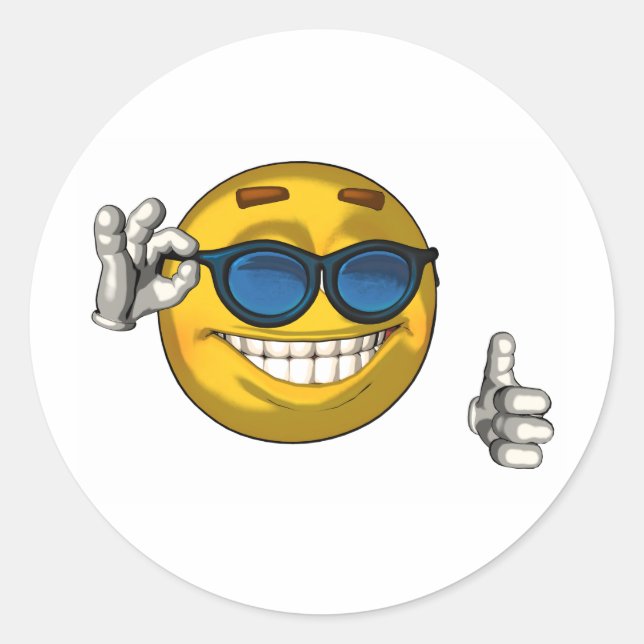 Cool - toon classic round sticker (Front)