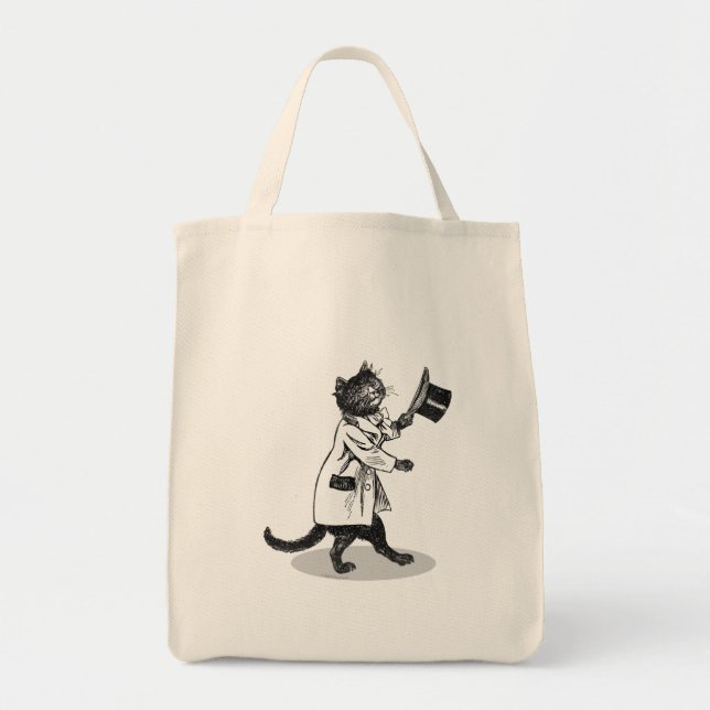 Cool Top Hat Cat Tote Bag (Front)