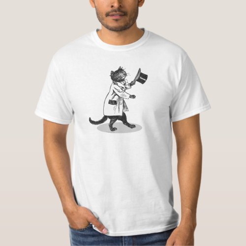 Cool Top Hat Cat Vintage Art T_shirt