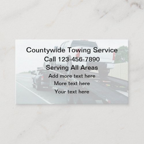 Cool Towing Service Automotive  Business Card