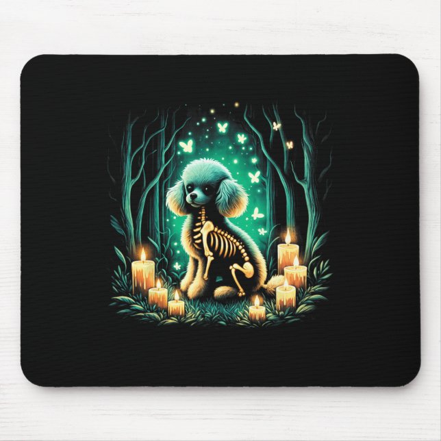 Cool Toy Poodle Dog Skeleton Halloween Dog Mom Dad Mouse Pad (Front)