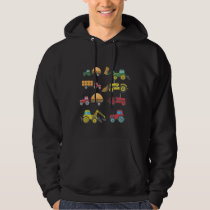Cool Tractor Drawing Farm Lover Agriculture Kid Hoodie