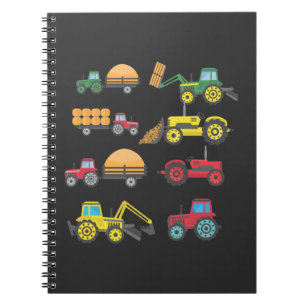 Cool Tractor Drawing Farm Lover Agriculture Kid Notebook
