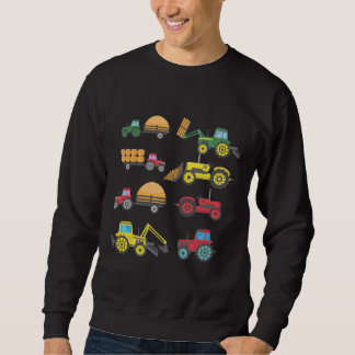 Cool Tractor Drawing Farm Lover Agriculture Kid Sweatshirt