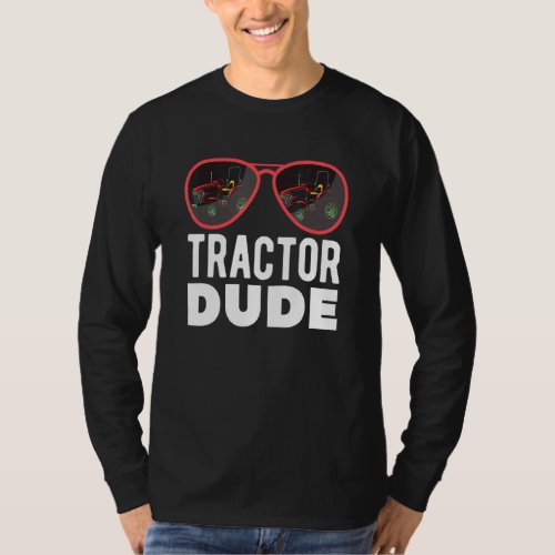 Cool Tractor Dude Sunglasses Farmer Summer Graphic T_Shirt