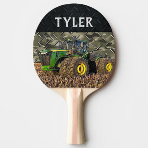Cool Tractor Farm Equipment Name Camo Ping Pong Paddle