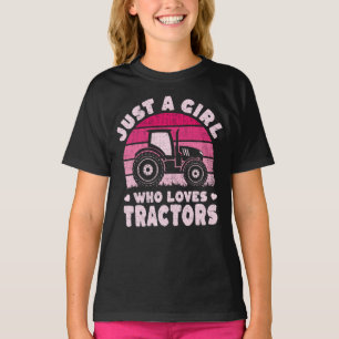 Cool Tractor Lover Just A Girl Who Loves Tractors T-Shirt
