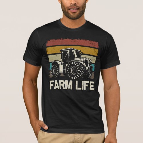 Cool Tractor Vintage Farmer Retro Farm Life T_Shirt