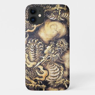 Cool traditional japanese oriental dragon wood art Case-Mate iPhone case