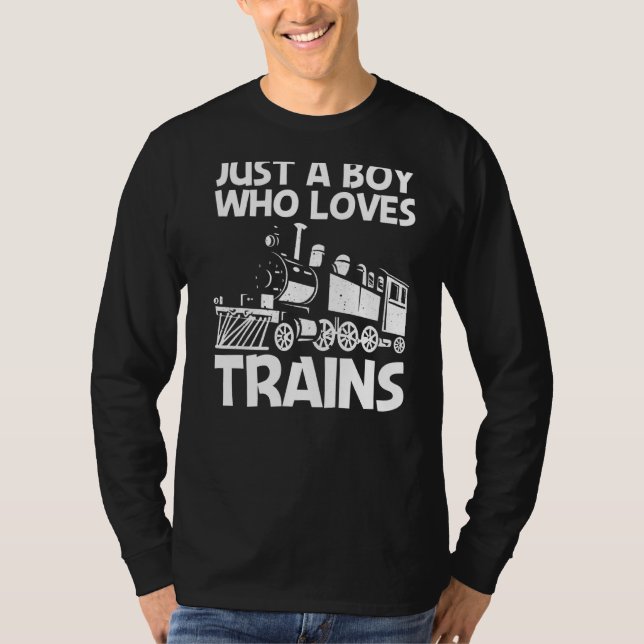 Cool Train For Boys Kids Train Locomotive Railroad T-Shirt (Front)