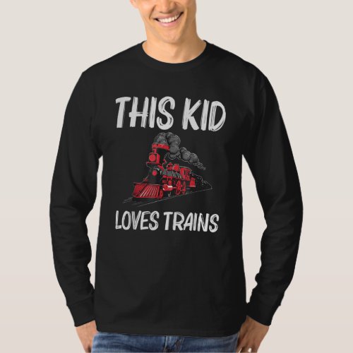 Cool Train  For Kids Boys Railroad Public Transpor T_Shirt