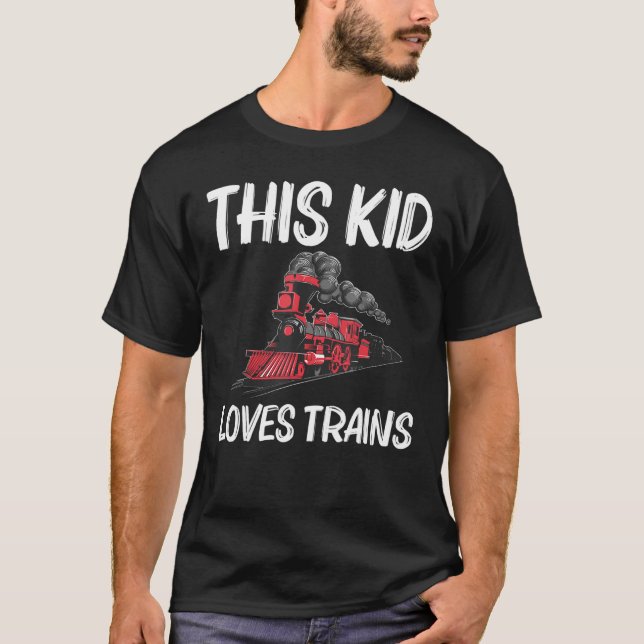 Cool Train For Kids Boys Railroad Public Transport T-Shirt (Front)