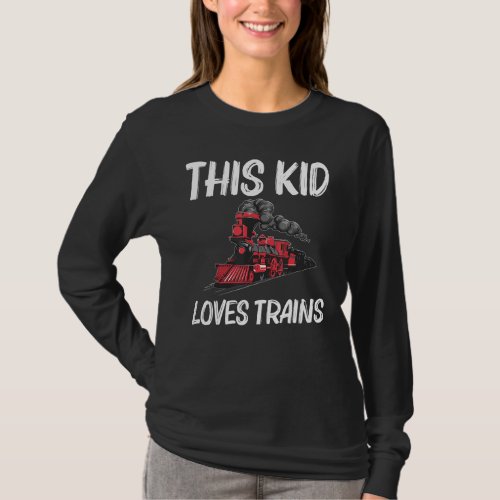 Cool Train For Kids Boys Railroad Public Transport T_Shirt
