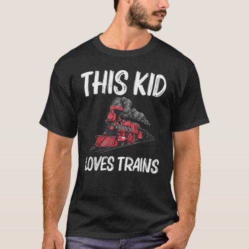Cool Train For Kids Boys Railroad Public Transport T_Shirt