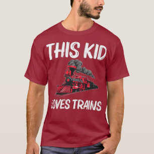 Cool Train Gift For Kids Boys Railroad Public T-Shirt