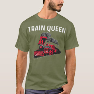 Cool Train Gift For Women Mom Railroad Public T-Shirt