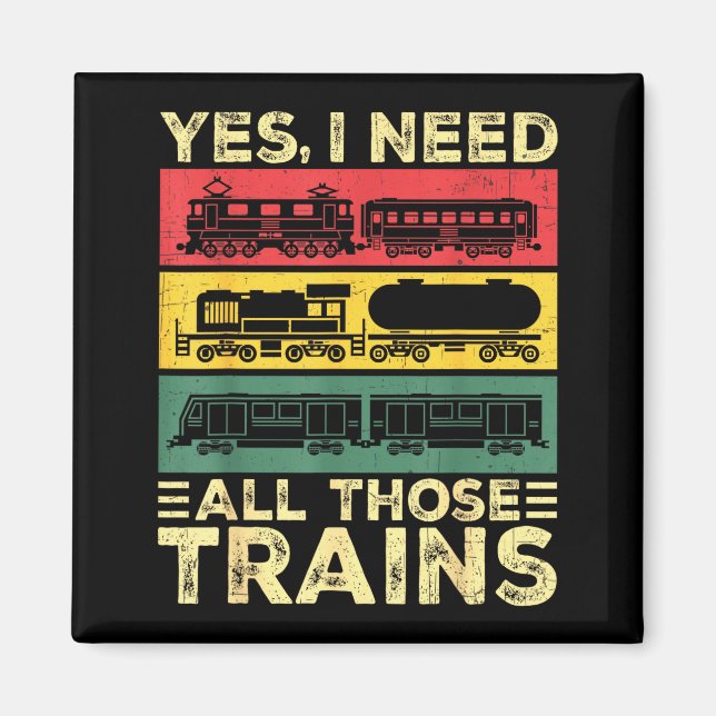 Cool Train Model Funny Train Railroad  Magnet (Front)