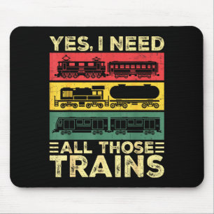 Cool Train Model Funny Train Railroad Mouse Pad
