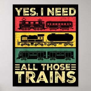 Cool Train Model Funny Train Railroad  Poster
