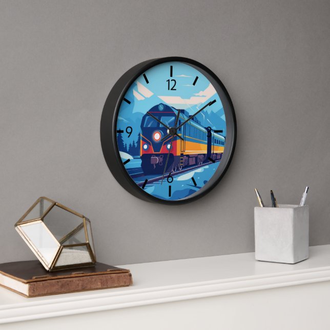 cool train running train lovers clock (Office)