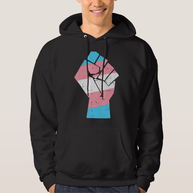 Cool Transgender Fist Pride Rights  Lgbt Transexua Hoodie (Front)