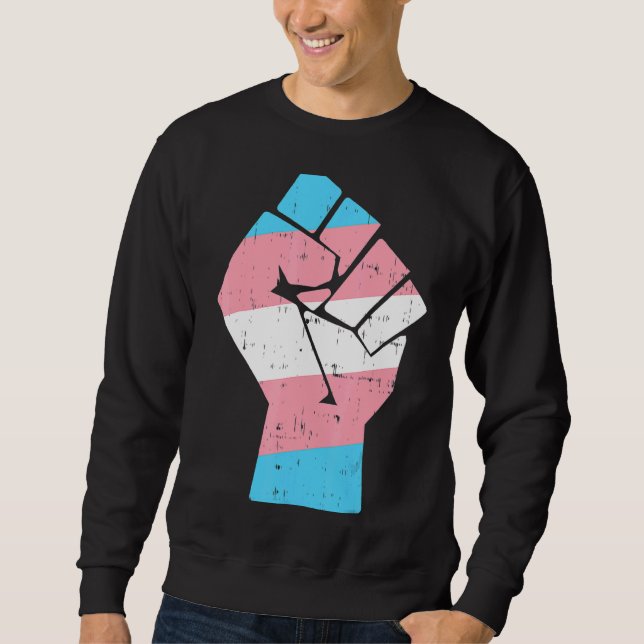 Cool Transgender Fist Pride Rights  Lgbt Transexua Sweatshirt (Front)