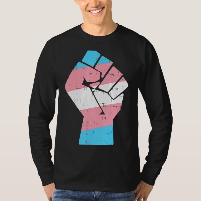 Cool Transgender Fist Pride Rights  Lgbt Transexua T-Shirt (Front)