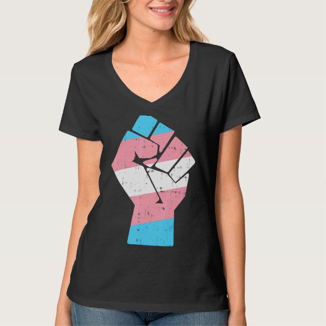 Cool Transgender Fist Pride Rights  Lgbt Transexua T-Shirt (Front)