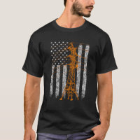 Cool Transmission Tower American Flag Lineman T sh