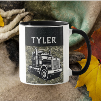 Cool Transport Truck Name Equipment Camo Mug by TheShirtBox at Zazzle