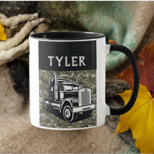 Cool Transport Truck Name Equipment Camo Mug