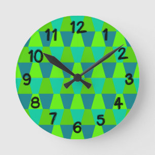 Cool Trapezoids Round Clock
